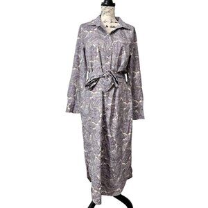 Lauren Ralph Lauren Womens Shirt Dress Maxi Paisley Belted Purple Size 12